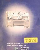 Takang-Takang TK-105, TK105L Lathe, Instructions and Parts Manual-TK-105-TK-105L-01